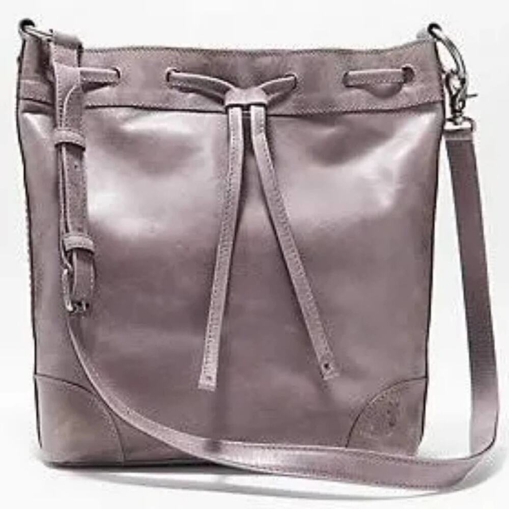 FRYE‎ MELISSA LEATHER DRAWSTRING HOBO BAG PURSE NEW AMETHYST